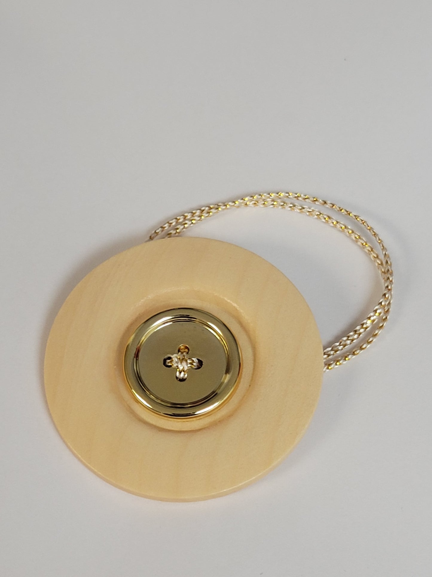 Natural Wood and Gold Fashion Button