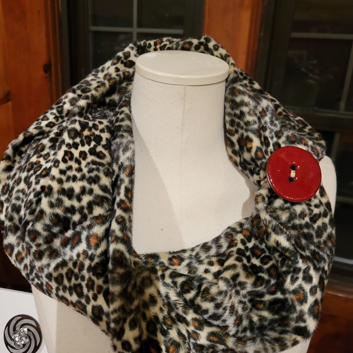 Leopard Single Loop Faux Fur Scarf